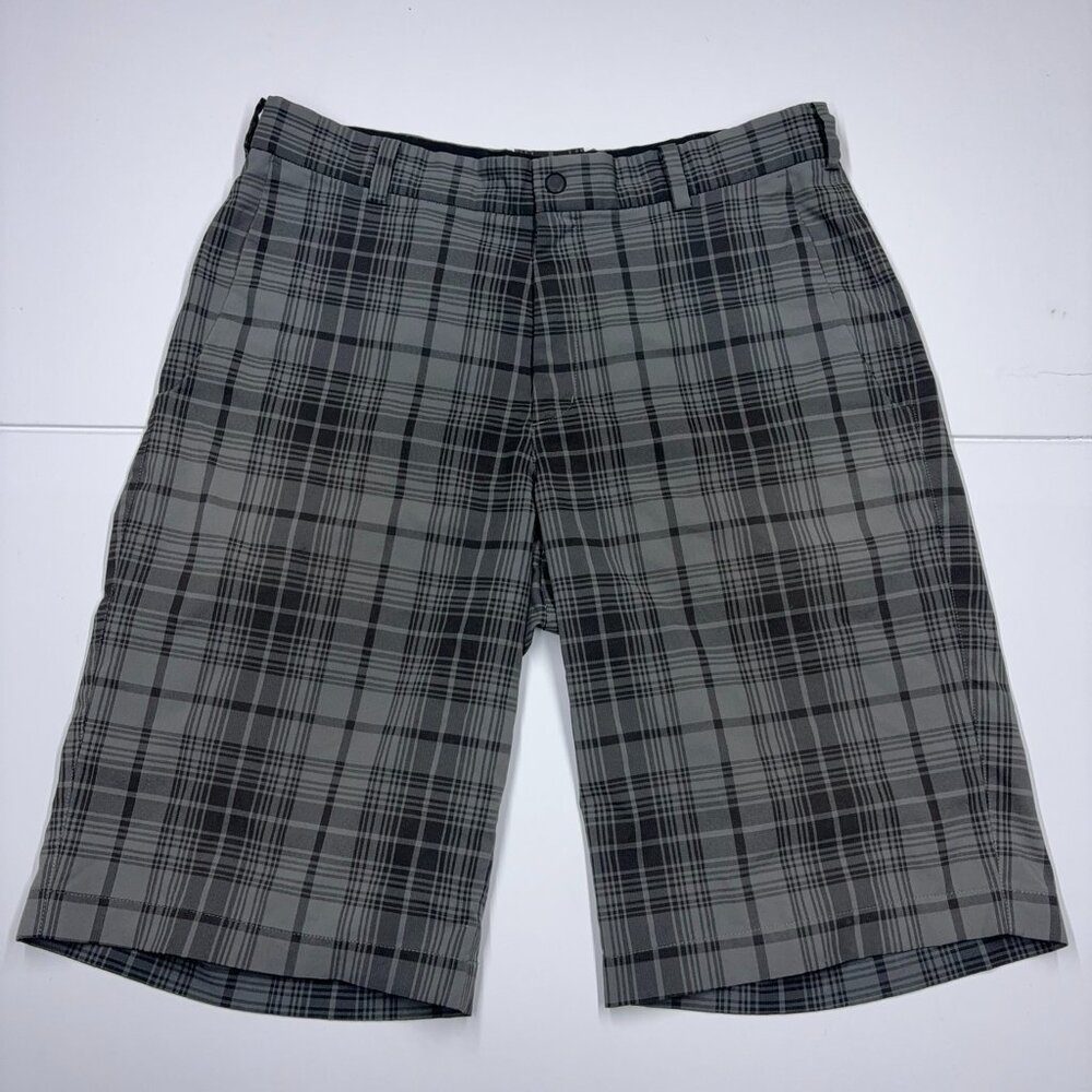 Nike Golf Men's Shorts Dri Fit Plaid Inseam 12" Dark Gray - Size 32